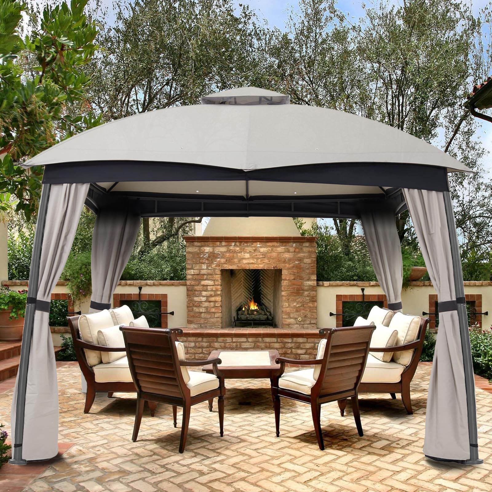 OASISHOME Gazebo a baldacchino portatile istantaneo con 1 parete laterale, borsa con ruote, per feste all'aperto, spiaggia e fiere (30 m x 10 m, nero