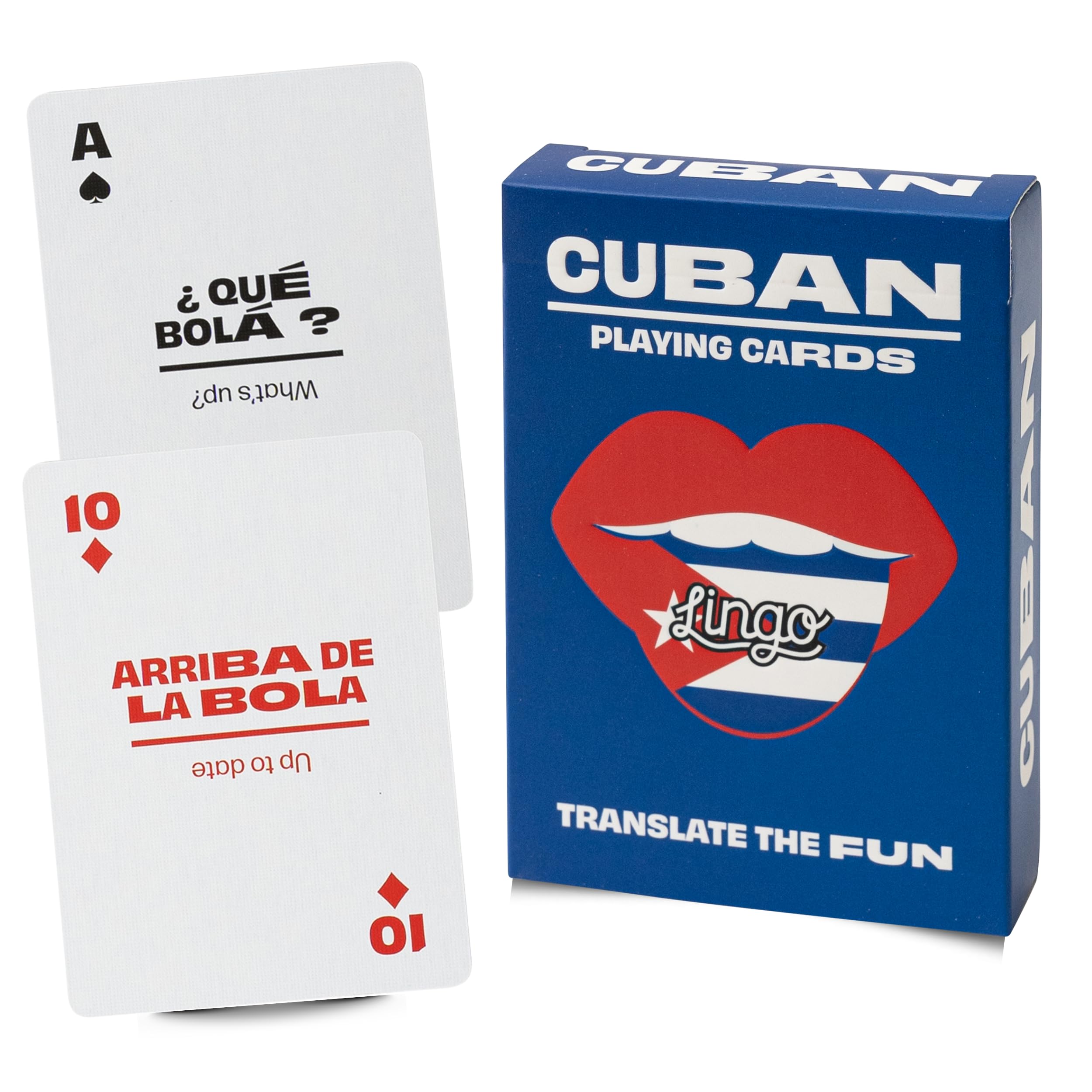 Cuban Lingo Playing Cards | Travel Flashcards | Learn Cuban Vocabulary in A Fun & Easy Way | 52 Essential Translations
