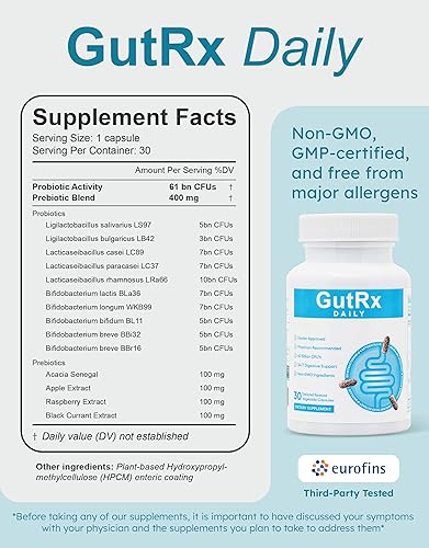 Miniatura 8 de Probióticos diarios para mujeres y hombres con Bifidobacterium Longum y prebióticos para la salud intestinal + enzimas digestivas a la hora de comer