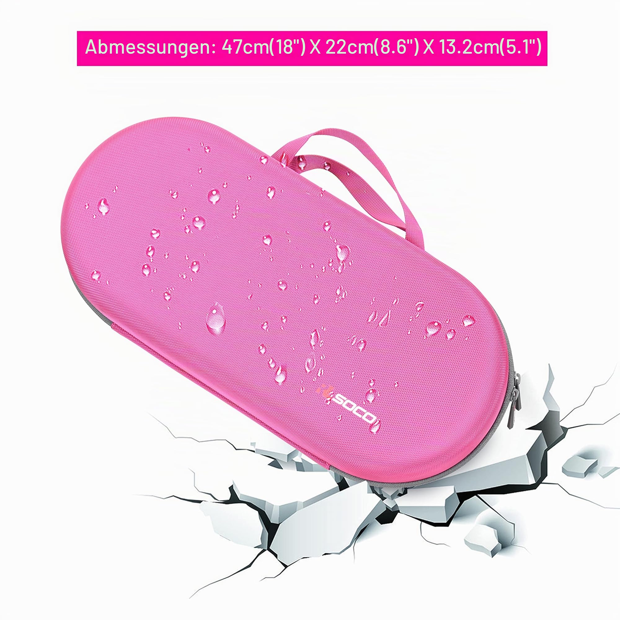 RLSOCO Hartschalen-Schutzhülle für Dyson Airwrap Complete Long/Complete Styler HS05 HS01 – passend für 4 Lange oder Kurze Fässer, Pink (nur Hülle, Haarstyler ist Nicht im Lieferumfang enthalten)