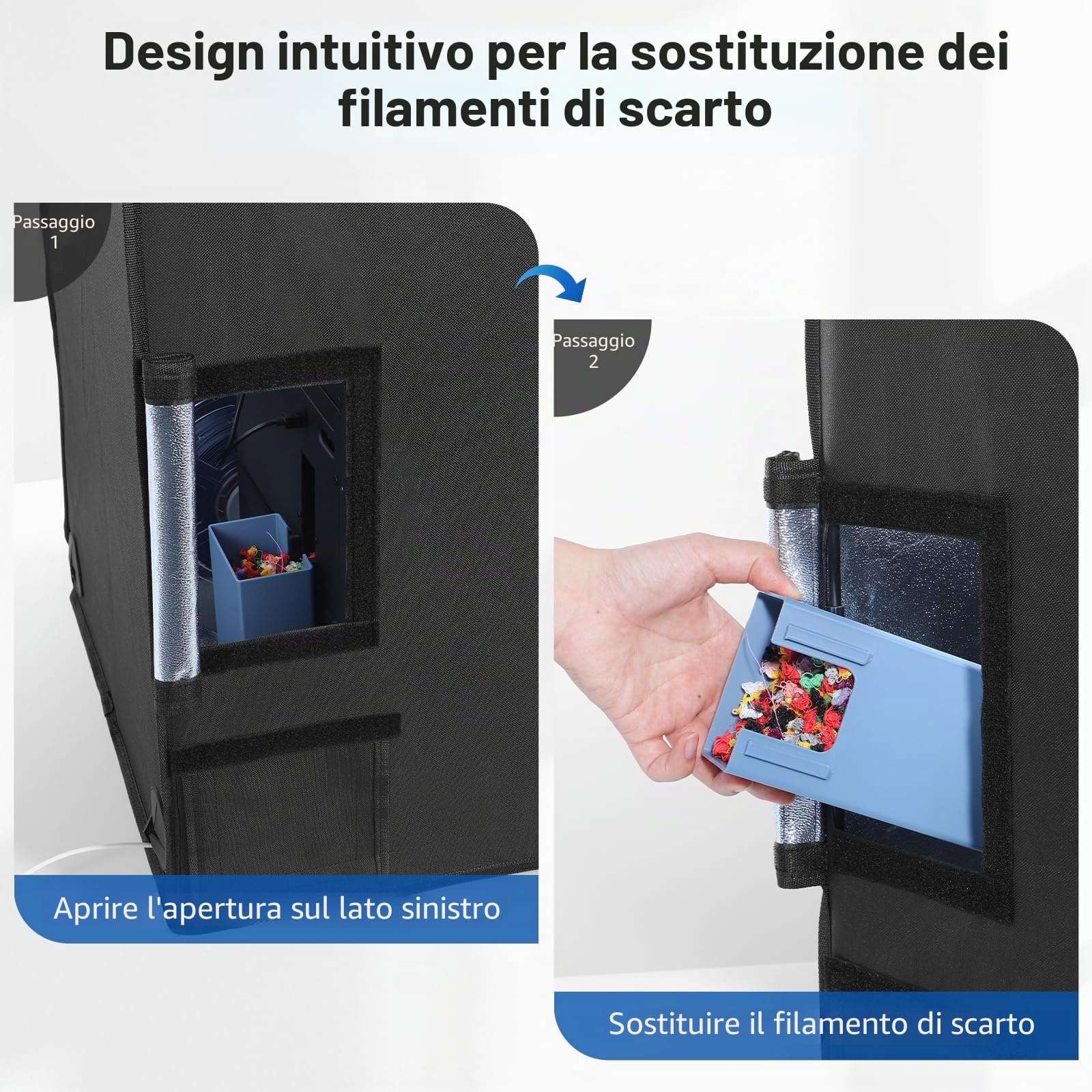 YOOPAI Custodia per Stampante 3D con Luce LED per AD5X / AD5M, Copertura Antipolvere a Temperatura Costante, Ignifuga e Fonoassorbente