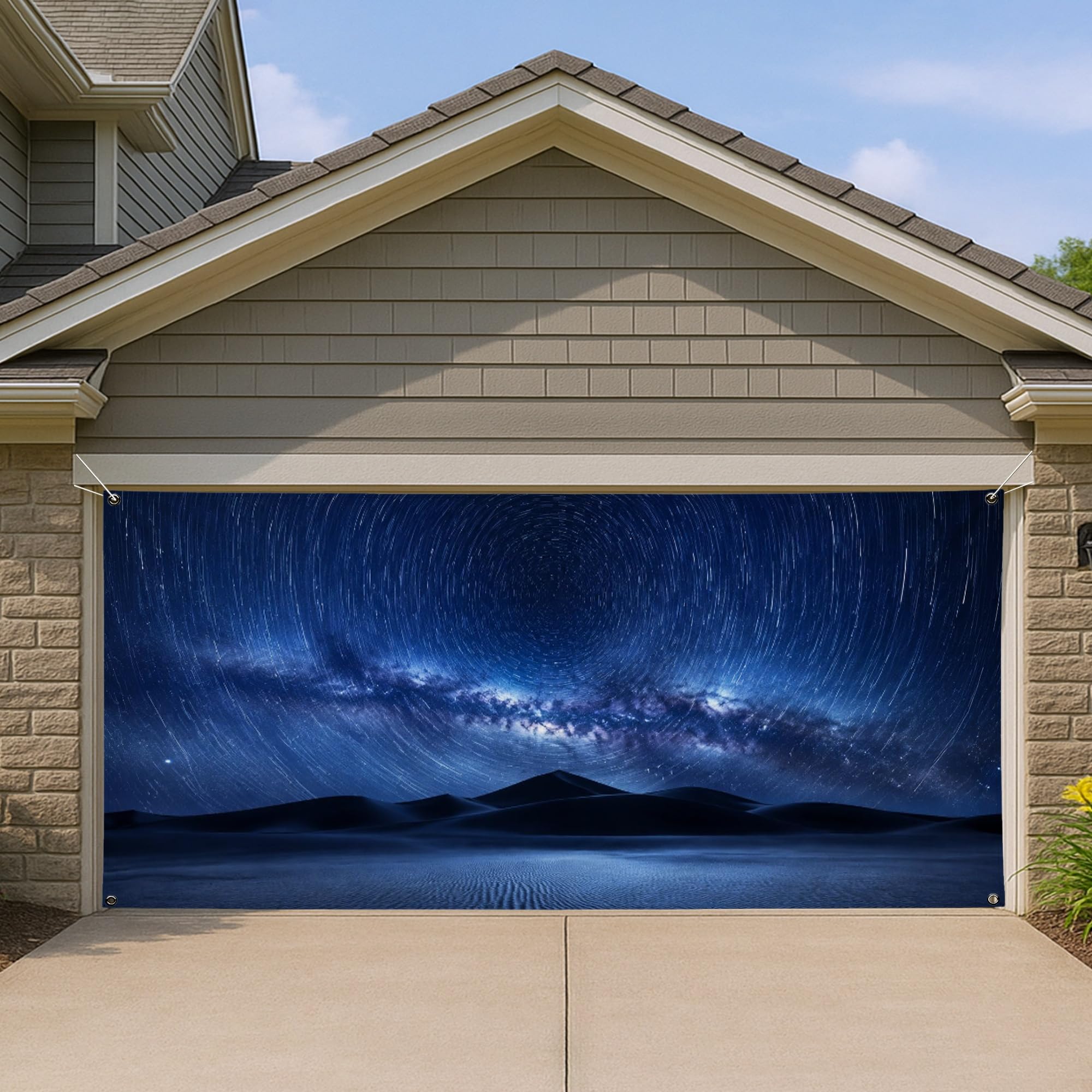 Housse de porte de garage pour camoufler les imperfections du métal