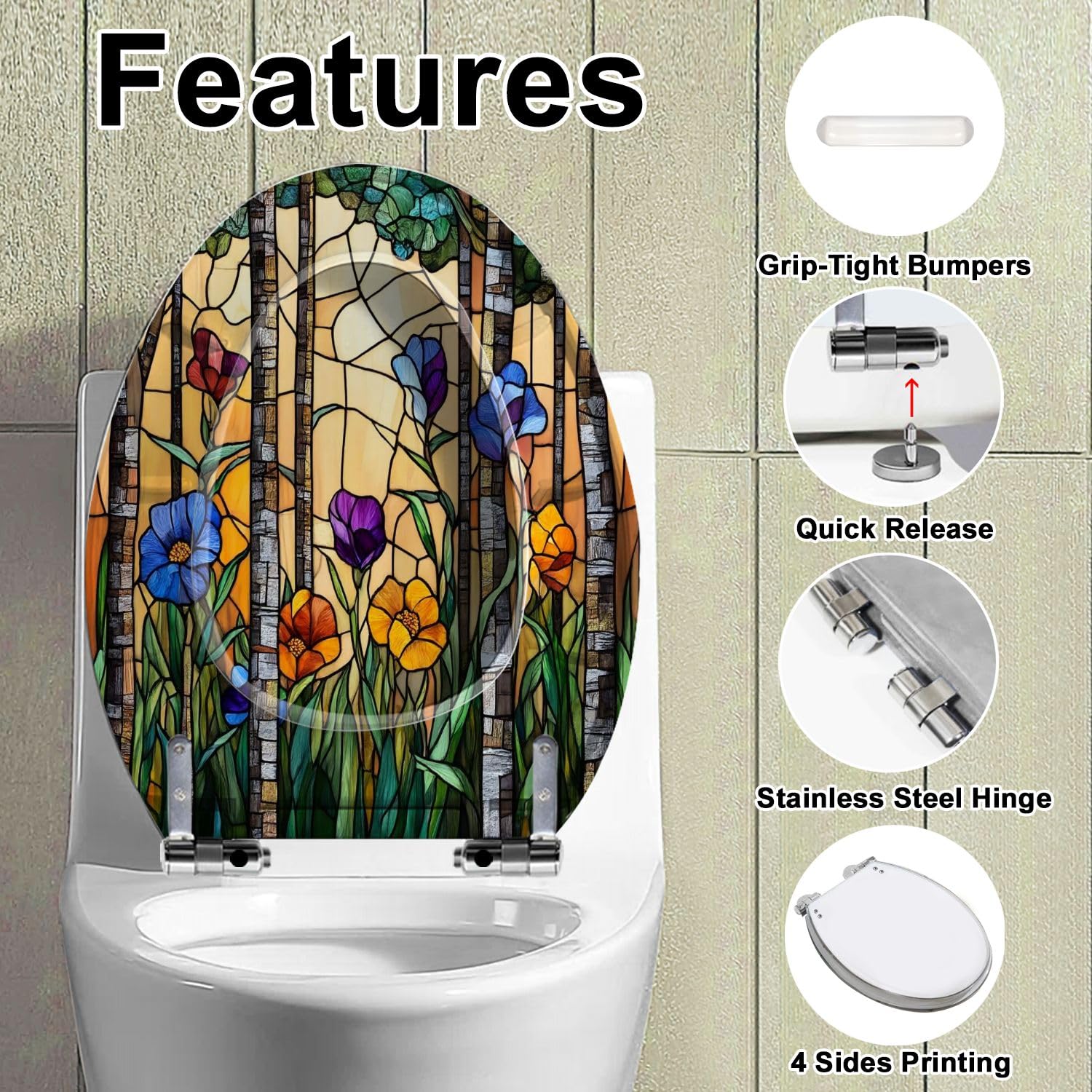 Sedile WC allungato in resina effetto vetro colorato