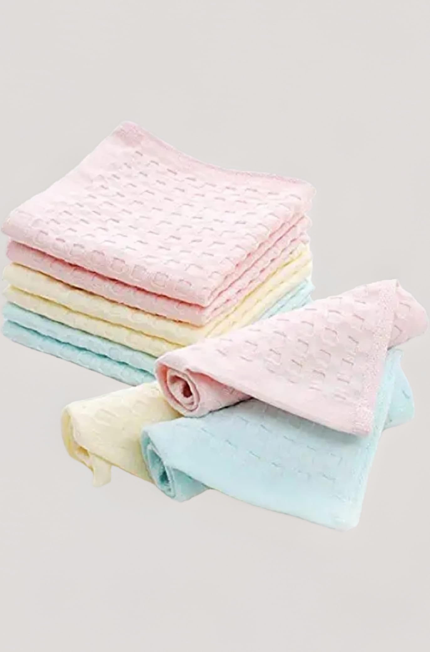 Khillayox 100% Cotton Small Size Handkerchief/Rumal/Face Towel for Kids, Women, Girls and Baby | Extra Soft And Super Absorbent Handkerchieves For Women's - Set of 6 & 12 (11" x 11") - Multicolored