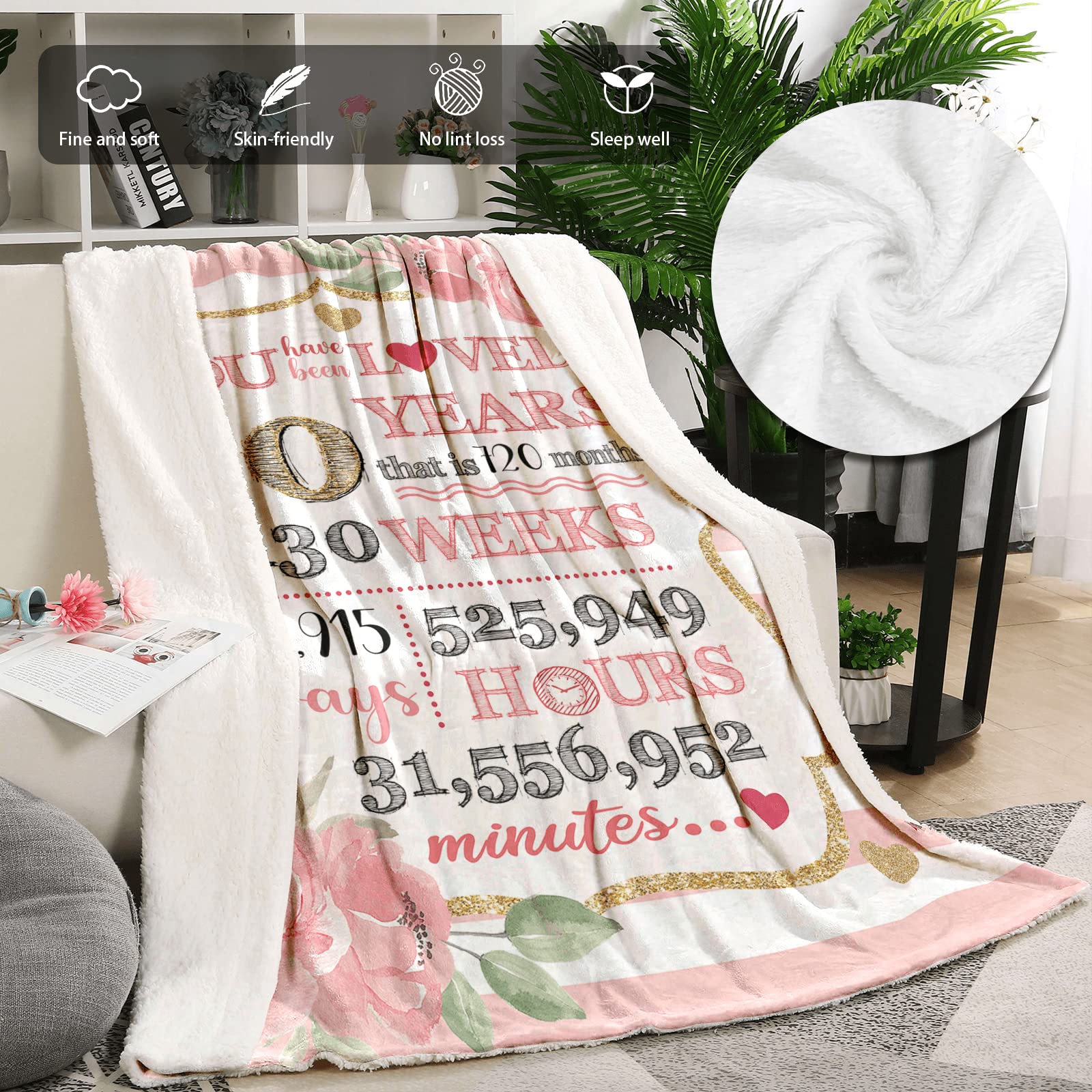 Weiche Flanell-Decke Zum 60. Geburtstag – 130x150 Cm, Kuscheliges Geschenk Für Frauen