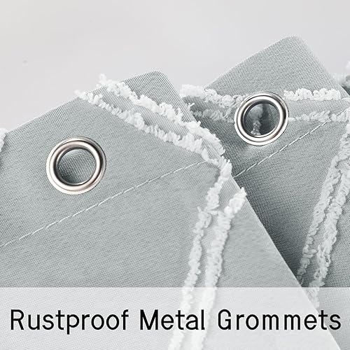 Miniatura 10 de Yimobra Juego de cortinas de ducha de tejido gofre con forro de tela a presión, tela pesada con 12 ganchos, impermeable y lavable, ventana superior