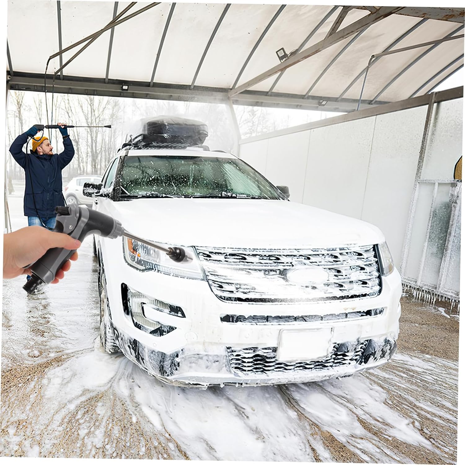 High Pressure Washer Long Handle Portable Garden Hose Sprayer for Car Wash and Home Cleaning Alloy Construction Versatile Nozzle for Hard Reach Areas image 2