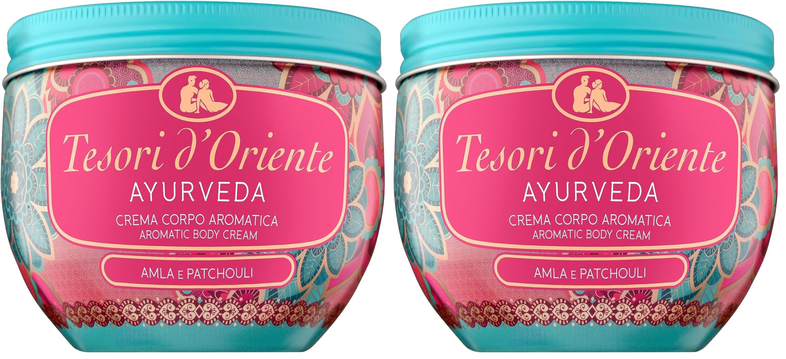 TESORI D’ORIENTE Körpercreme 'Ayurveda', 300 ml, aromatische Bodylotion mit Amla-Frucht und Patchouli, Feuchtigkeitscreme zur Körperpflege, Wellness-Ritual für Körper & Sinne (Packung mit 2)