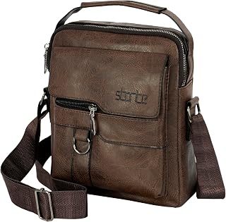 Storite Stylish Front Zipper Sling Textured PU Leather Cross Body Travel Office Business Messenger One Side Shoulder Bag f... Price In India