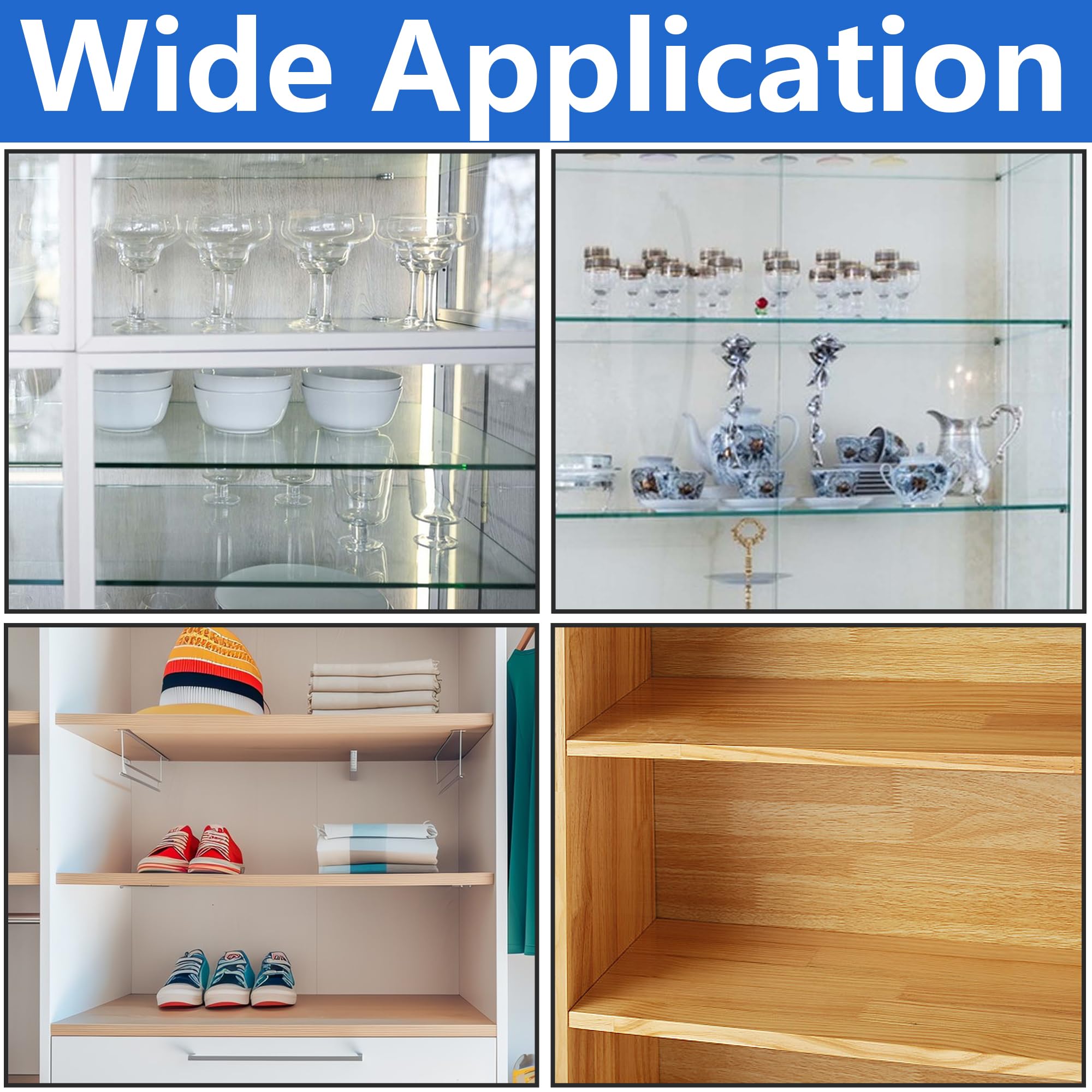 24 Pcs Shelf Holders Pegs, 1/4 Inch Clear Plastic Cabinet Shelf Clips — Amazon image 7