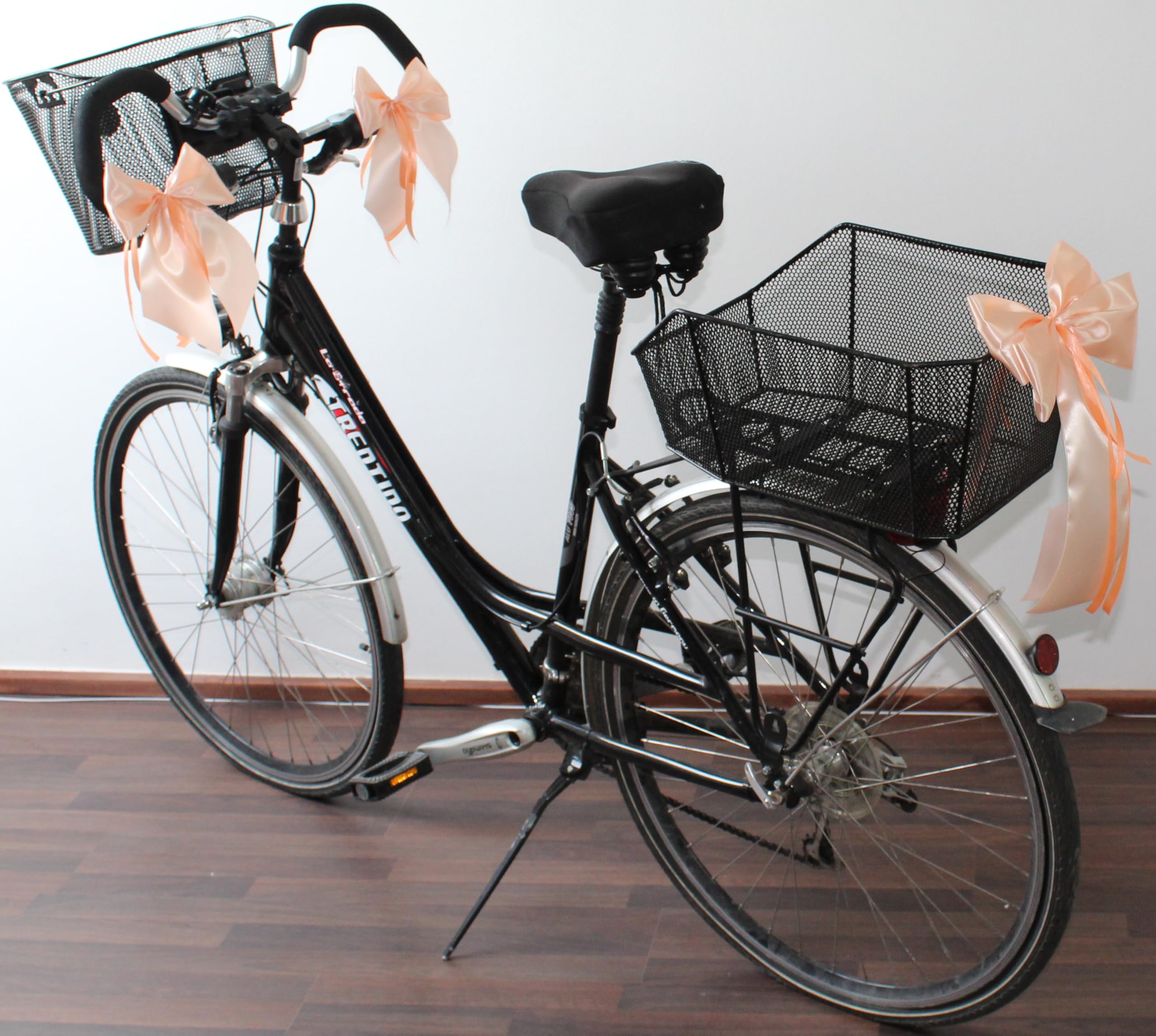 2 Fiocchi Decorativi Pull-Bow Extra Large 30,5 Cm - Nastro Lucido Per Regali, Bici E Decorazioni Natalizie (Nero) - 4