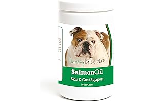 Healthy Breeds Bulldog Salmon Oil Soft Chews 90 Count - Fortified With...