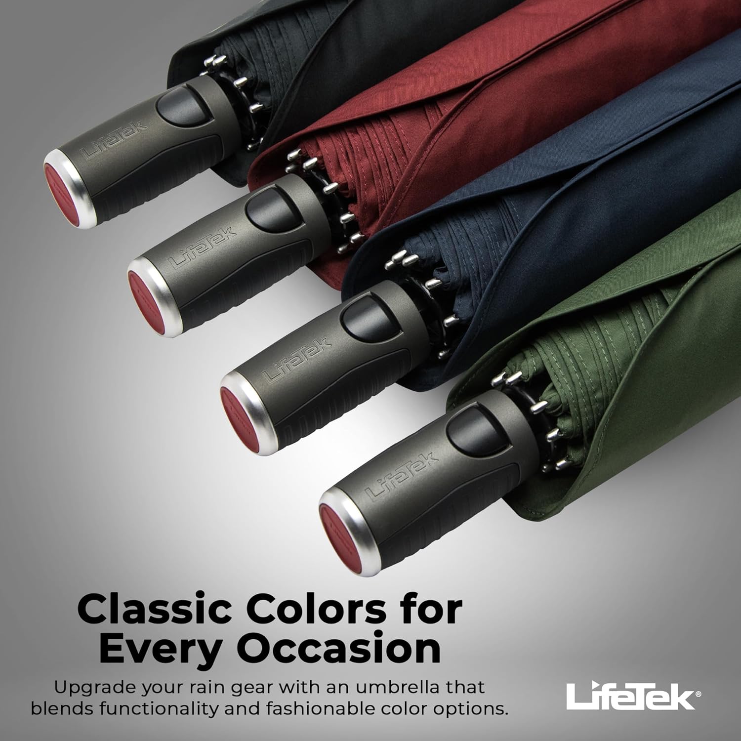 LifeTek Premium Travel Umbrella - Windproof & Compact for Men & Women, Automatic Open Close, Fits in Purse Laptop Bag or Backpack, Strong Frame for Heavy Rain & Sun UV Protection - Image 4