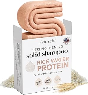 Kitsch Rice Water Shampoo Bar - Dry Hair Shampoo & Soap Bar for Hair Care - Women and Mens Shampoo - Strengthens Damaged H...