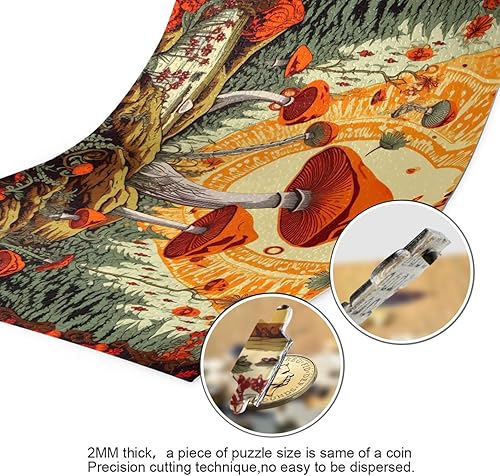 Vista 3 de Mushroom Jigsaw Puzzles for Adults 1000 Pieces,Colorful Puzzle with Mesh Storage Bag,Learning Educational Puzzles for Gift 2011512