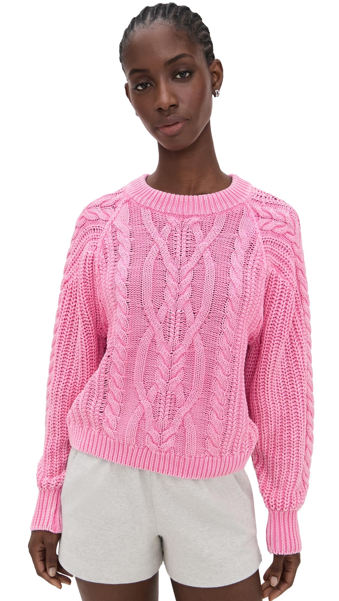 Free People Womens Frankie Cable Sweater