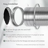 Vista 4 de Vent Systems Placa de conector de conducto de ventilación de aire de 8 pulgadas Brida de conector de conducto de ventilación recta
