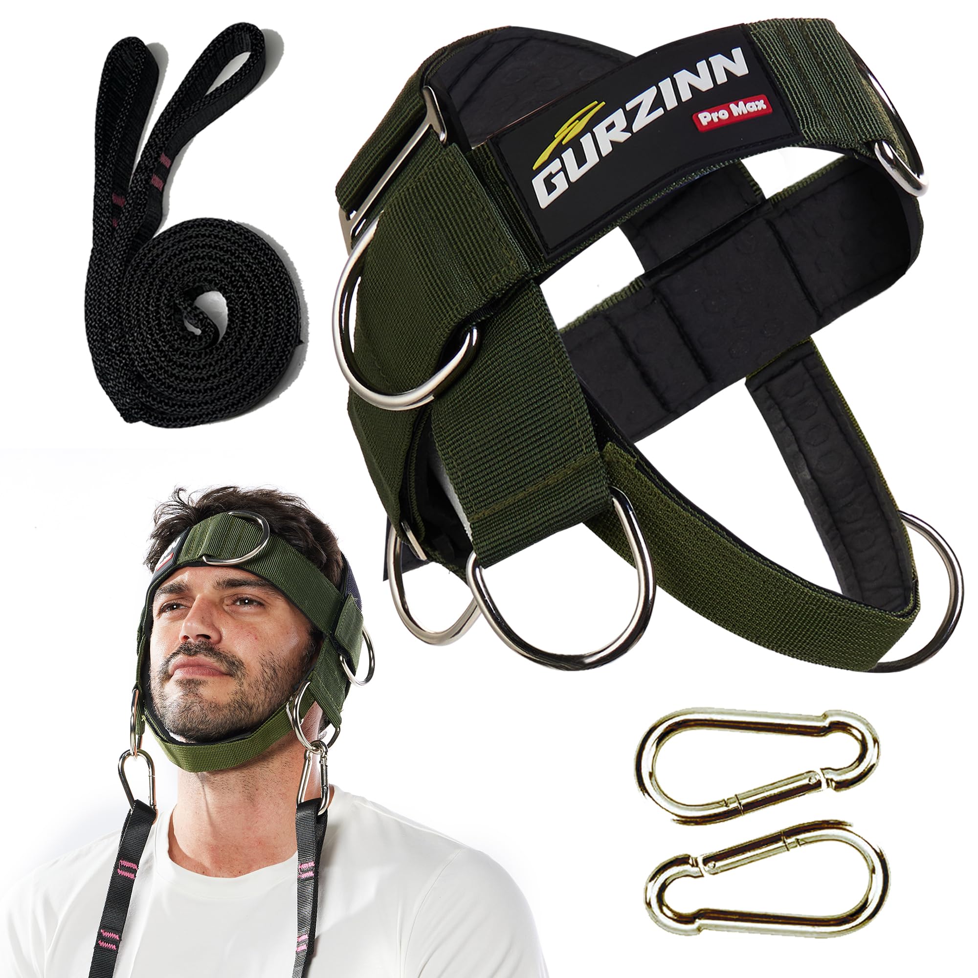 Photo 1 of ?GurZinn? Neck Harness Trainer - Adjustable 40" (100cm) Heavy Duty Rope & Neoprene Padding | Improve Neck Strength & Reduce Neck Pain | Gym & Home Use