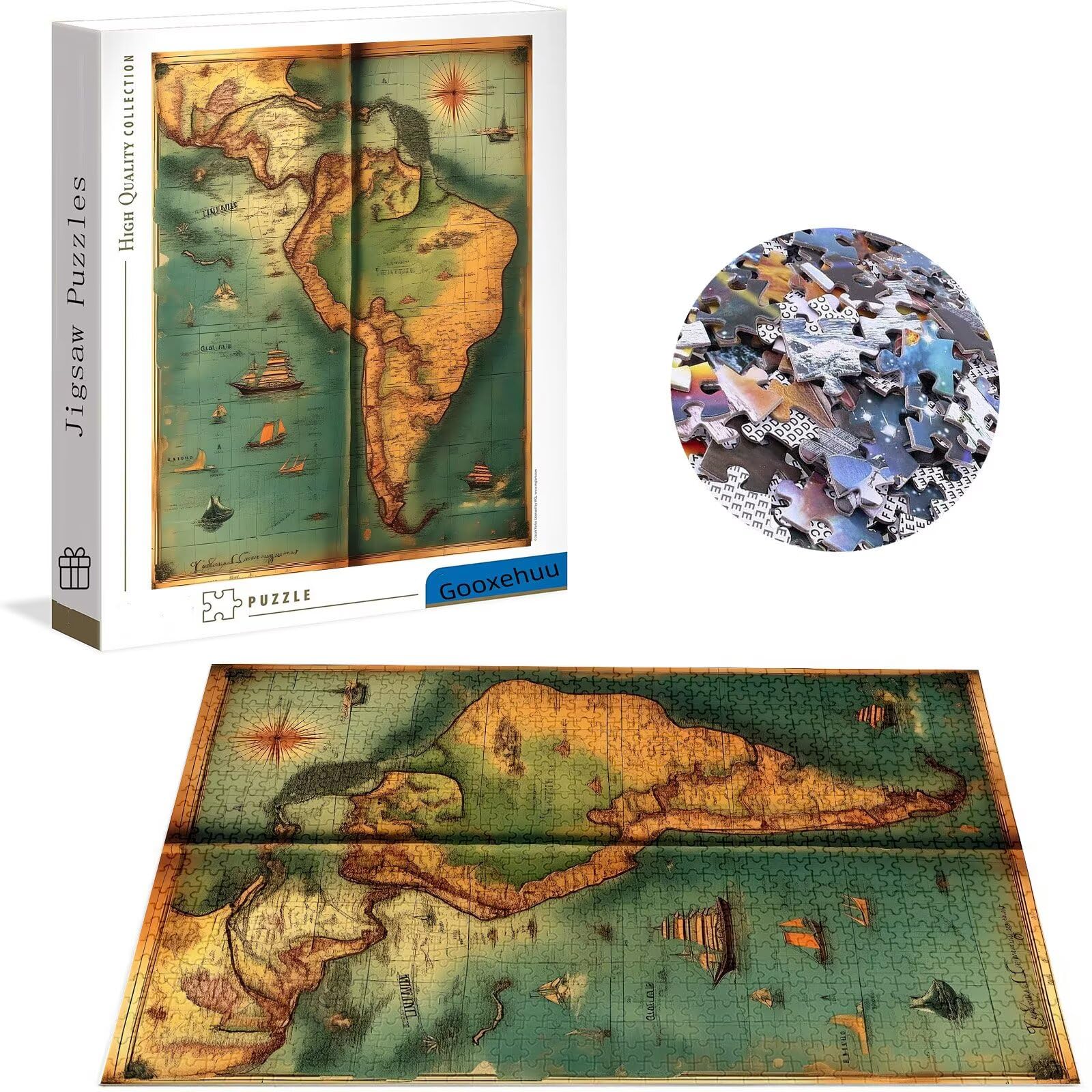 Puzzle 3000 elementów dla dorosłych 3000 sztuk, mapa świata, gry edukacyjne, drewniane puzzle, sceneria, prezenty dla nastoletnich chłopców w wieku 14-16 lat, 122 x 81 cm, g-952