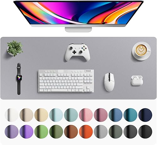 Miniatura 252 de Aothia Protector de escritorio de cuero, alfombrilla para ratón, alfombrilla de escritorio de oficina, secante de escritorio de cuero PU