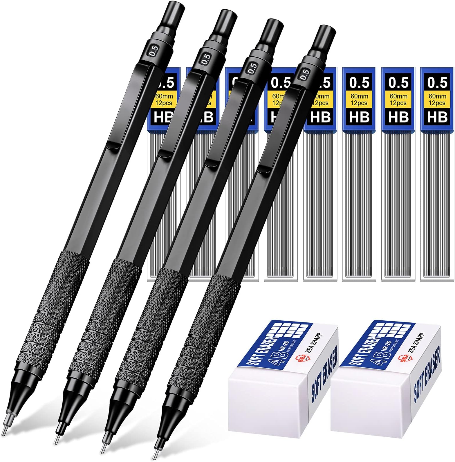 Druckbleistift 0 3 0 5 0 7 Nicpro Druckbleistifte Set mit Etui, 2 Stücke Automatische Metall