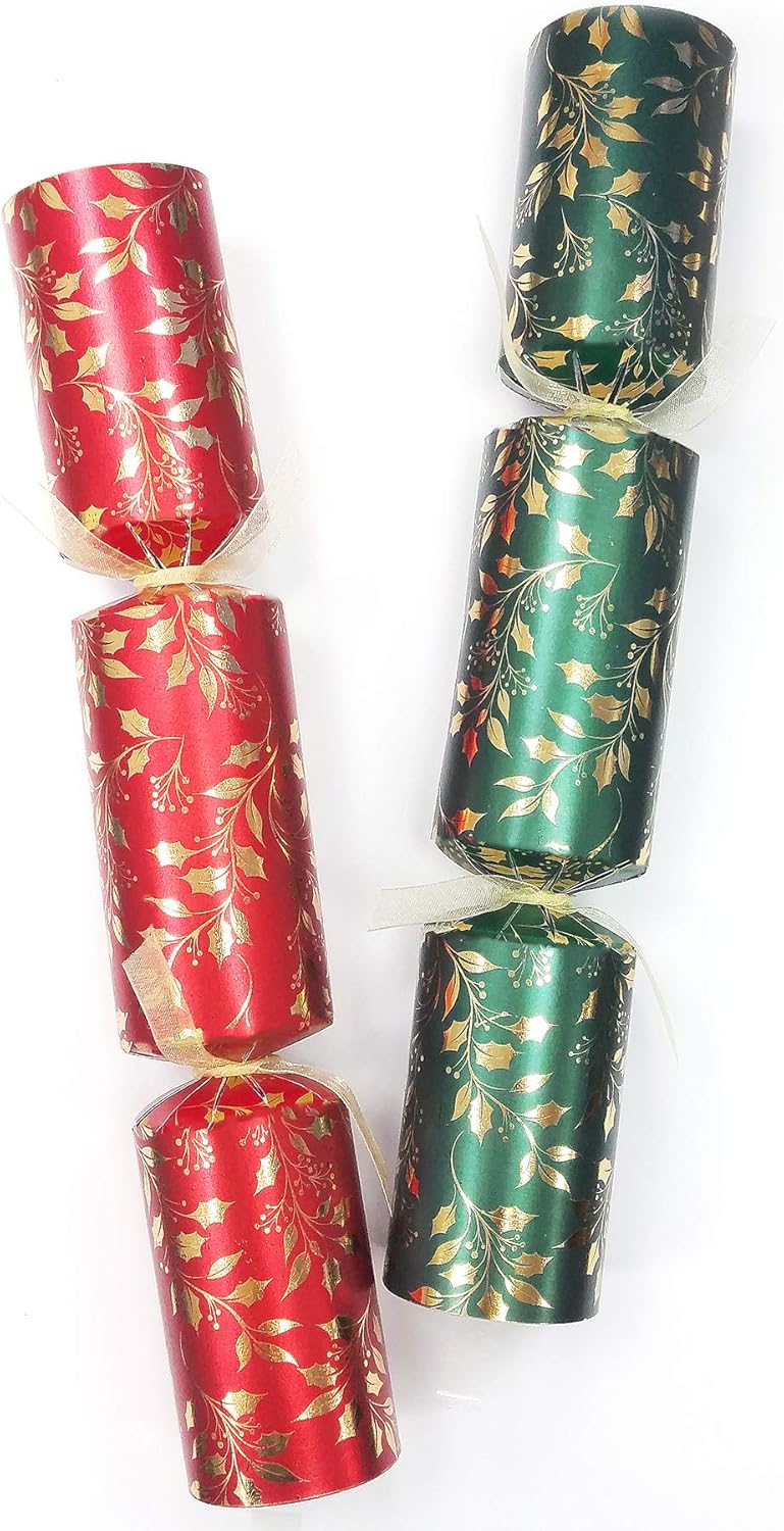 Diamond Christmas Cracker 50 x 12'' Red & Green Holly Catering