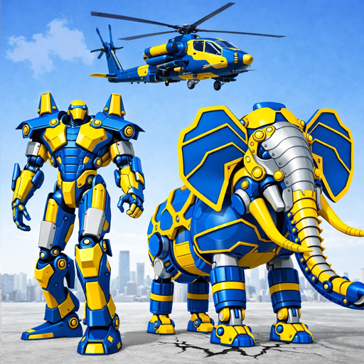 Transformación de un coche robot elefante: Batalla de robots animales en 3D, simulador de conducción y disparos futurista, juegos de aventuras de guerra salvaje