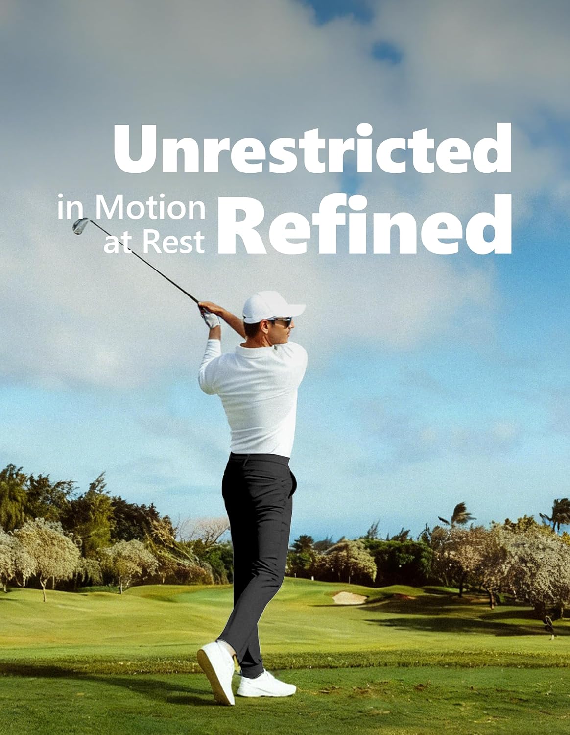 PULI Mens Golf Pants Stretch Work Dress Pants 30" Soft Lightweight Casual Comfy Trousers with Pockets - Image 6