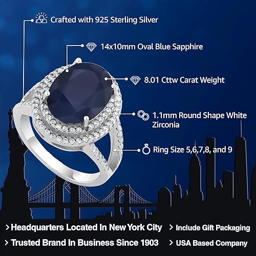 Miniatura 8 de Gem Stone King Anillo de plata de ley 925 con ónix negro para mujer 644 unidades ovalado de 0551 x 0394in piedra natal de piedras preciosas