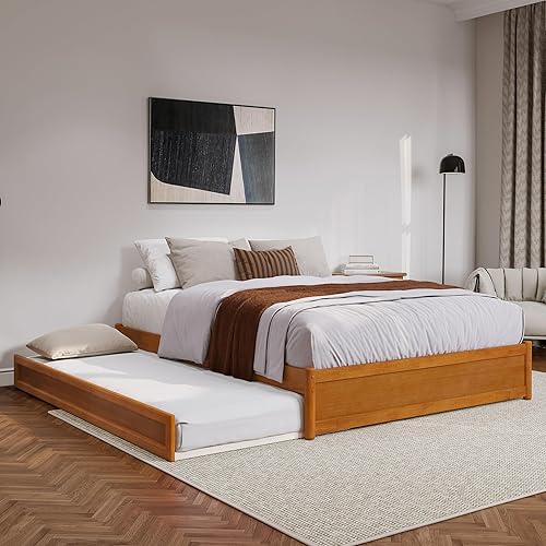 AFI, Barcelona Queen Panel Platform Bed with Twin XL Trundle,