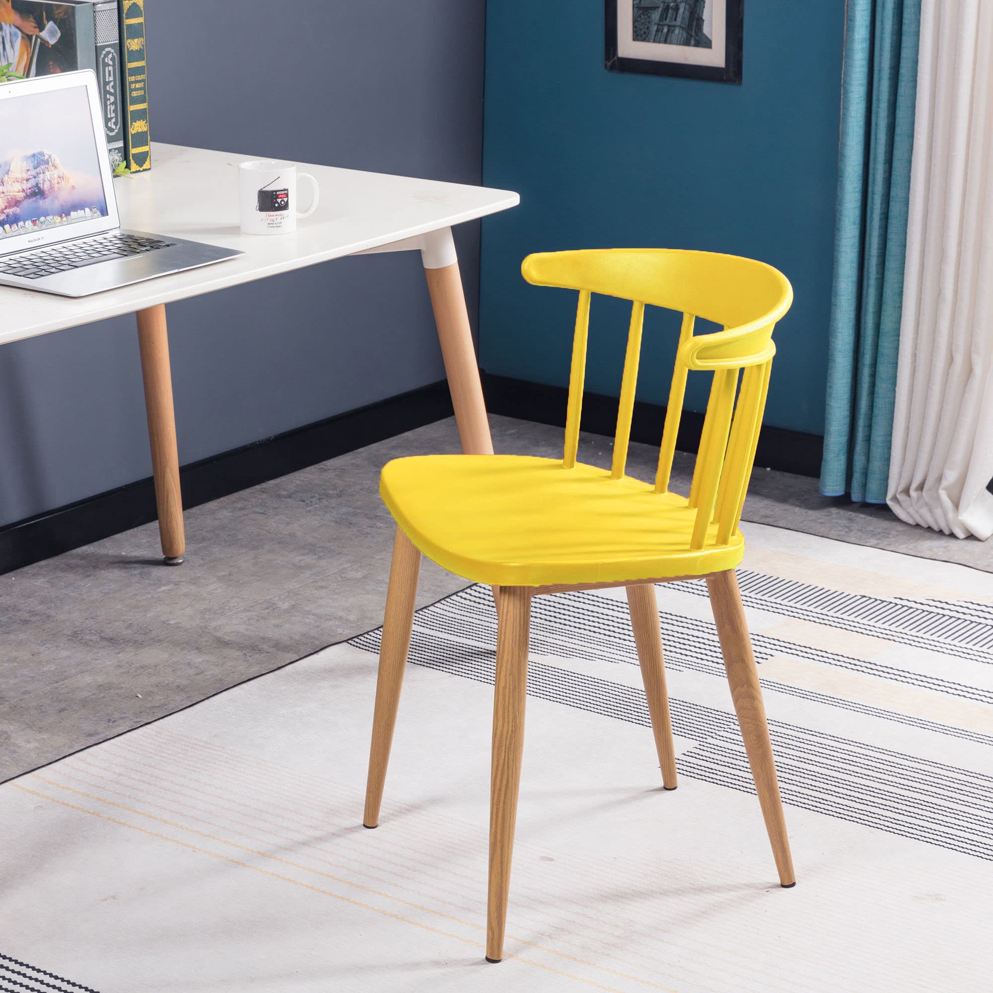 Bhumika Overseas Scandinavian Stylish and Modern Furniture Plastic Dining Chairs for Cafeteria Seating, Side Chair, Kitchen, Restaurant, Hotel in Yellow Color-image-10