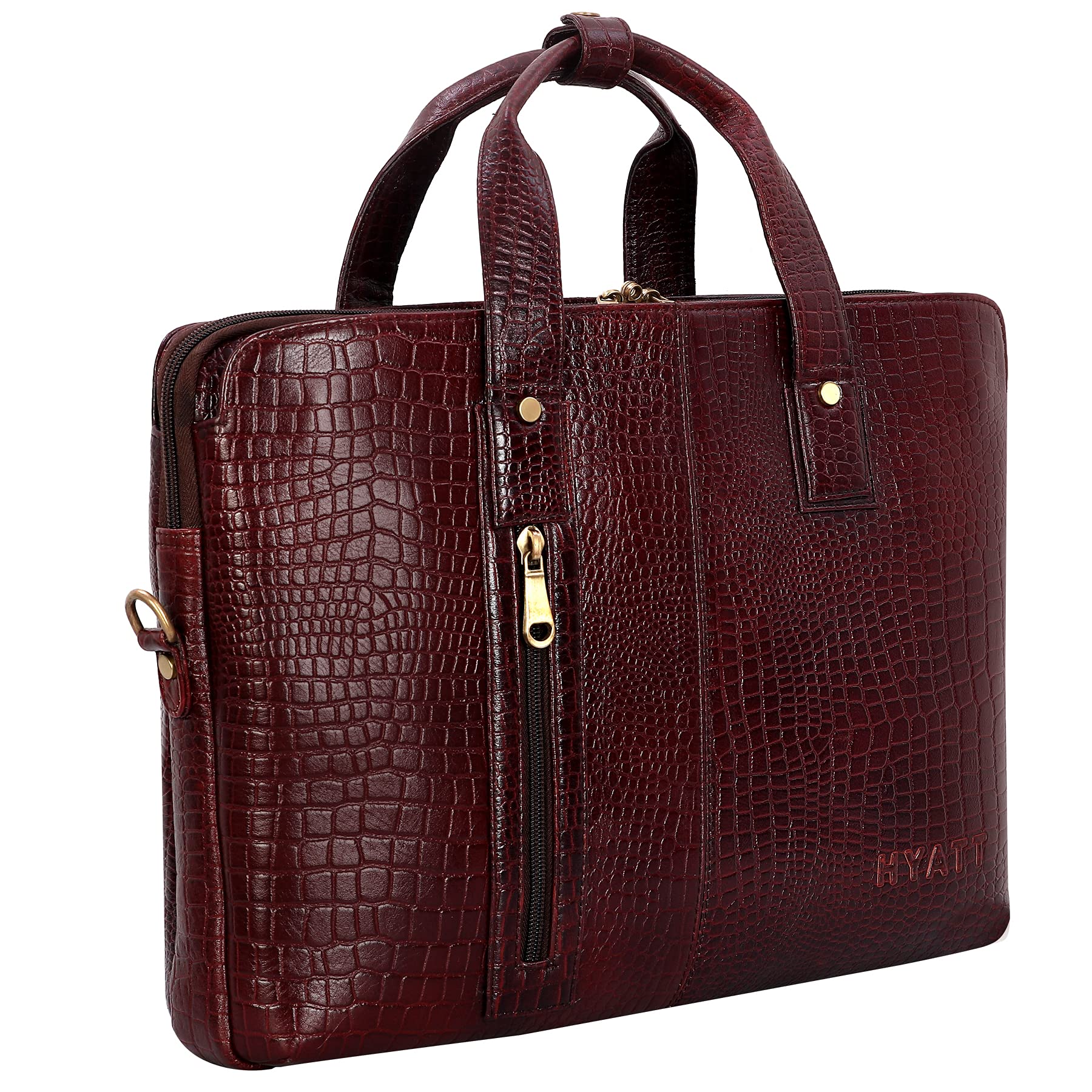 HYATT Leather Accessories 16 Inch Full Grain Natural Leather Laptop Briefcases For Men 18 Litres Capacity Upto16 inch Laptop Compartment Dimension-L-16 X H-12 X W-4 Inch Weight-1 KG (C-BROWN) (B0947KL549) Amazon Price History, Amazon Price Tracker