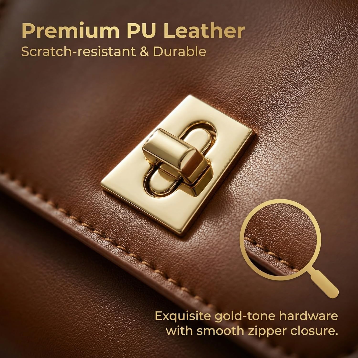 Shoulder Bags Retro Classic Purse Clutch Shoulder Simple HandBag with Zipper Closure Crossbody for Women - Image 8