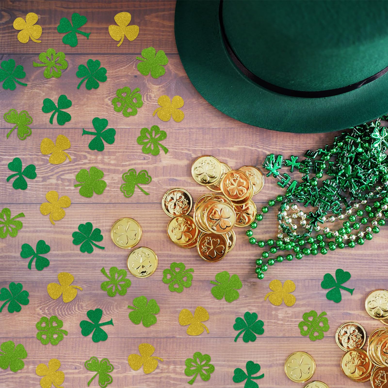 DIYDEC Confeti De Mesa Del Día De San Patricio, Trébol Irlandés De La De La  Suerte, image size:1600x1600