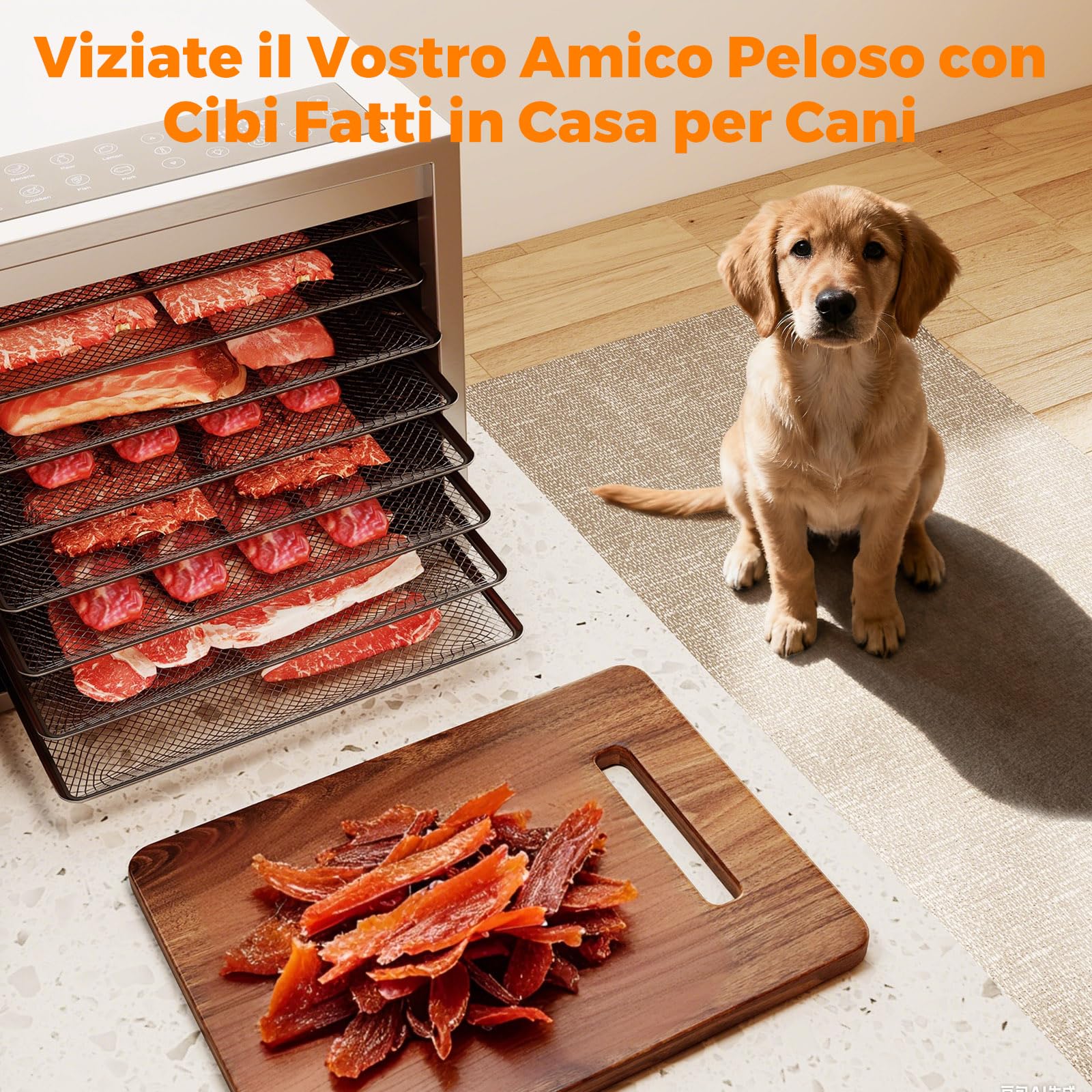 COSTWAY 850W Essiccatore Alimentare 8 Vassoi Acciaio Inox, Timer 48 Ore