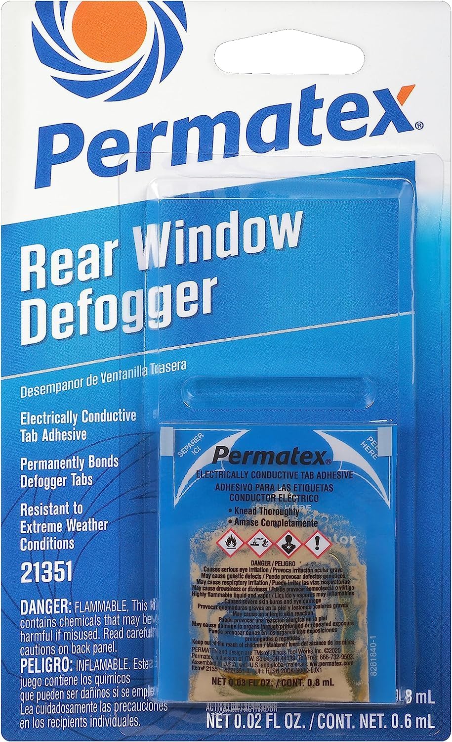 6 Pack Permatex 21351 Electrically Conductive Rear Window Defogger Tab