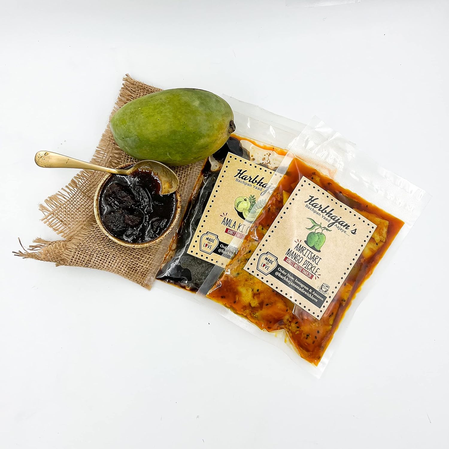 Harbhajan's 400gm Homemade Pickle and Chutney Combo of Aachar and