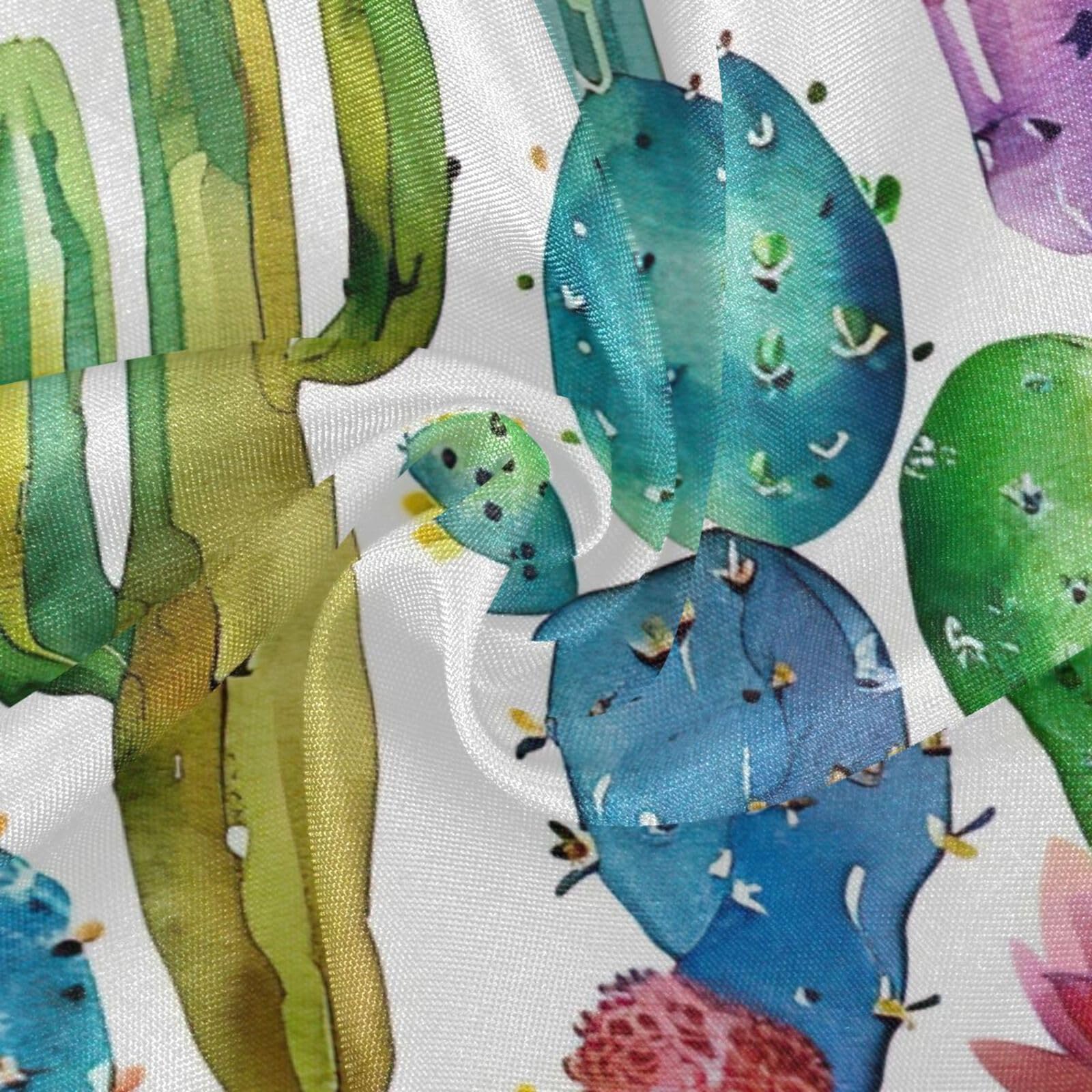 Wajiw 60 Inch Indoor Outdoor Round Tablecloth with Umbrella Hole and Zipper Waterproof Patio Table Cover for Camping Dining Room Party Outdoor Picnic,Cactus