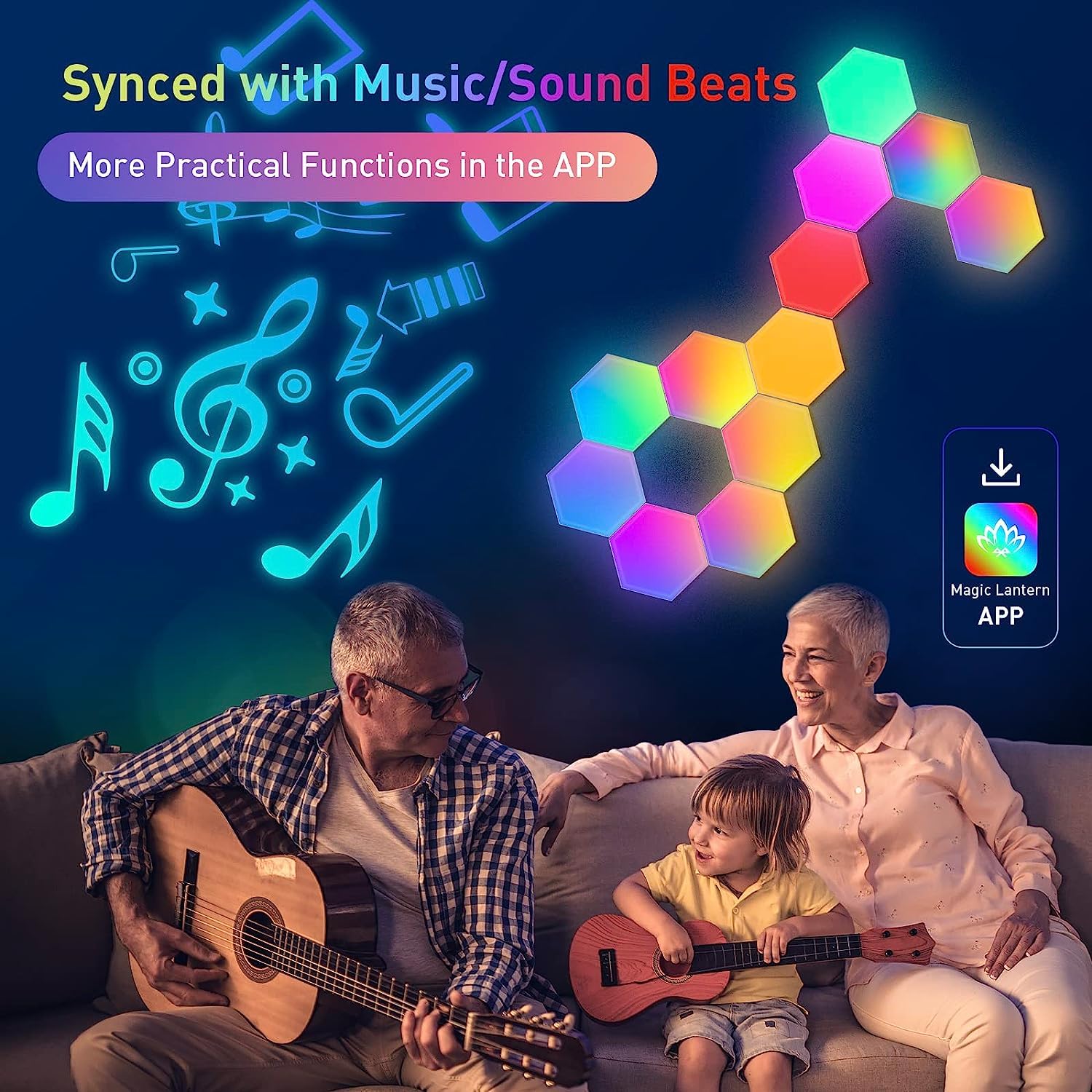 KIMIMARA Pannelli LED Luci Esagonali Parete - Smart RGB Hexagon Lampada Muro Controllo App e Touch - Gaming accessori Light Sincronia Musica Componibili Luce per Stanza Wall