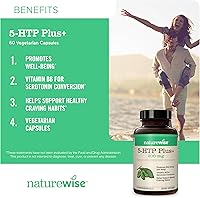 Vista 6 de NatureWise Paquete de 2 Ashwagandha para el estrés + GABA y L-teanina - 60 cápsulas [suministro para 30 días] + [1] 5-HTP 200 mg + vitamina B6 - Sin