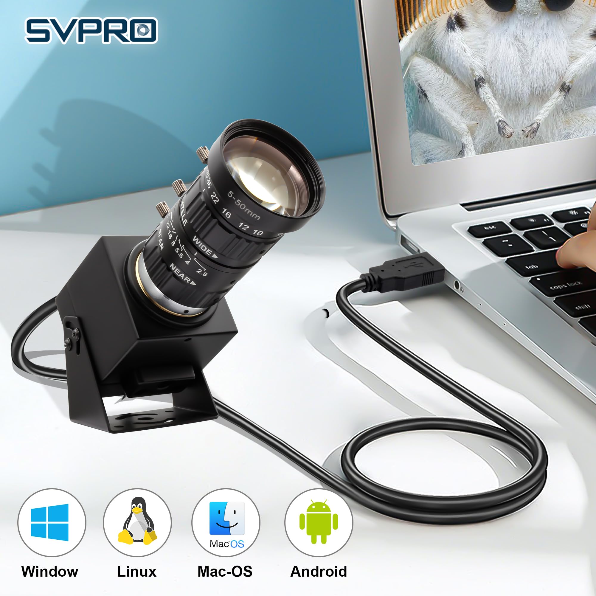 Amazon.co.jp: SVPRO 48MP USBカメラ 5-50mmズームレンズ付き 超高