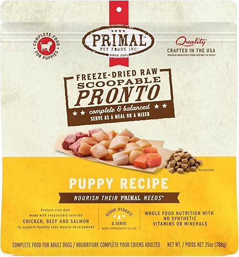 Miniatura 10 de Alimento liofilizado para perros Primal, Pronto Mini Nuggets, cordero; cucharea y sirve, comida completa y equilibrada; también se puede utilizar