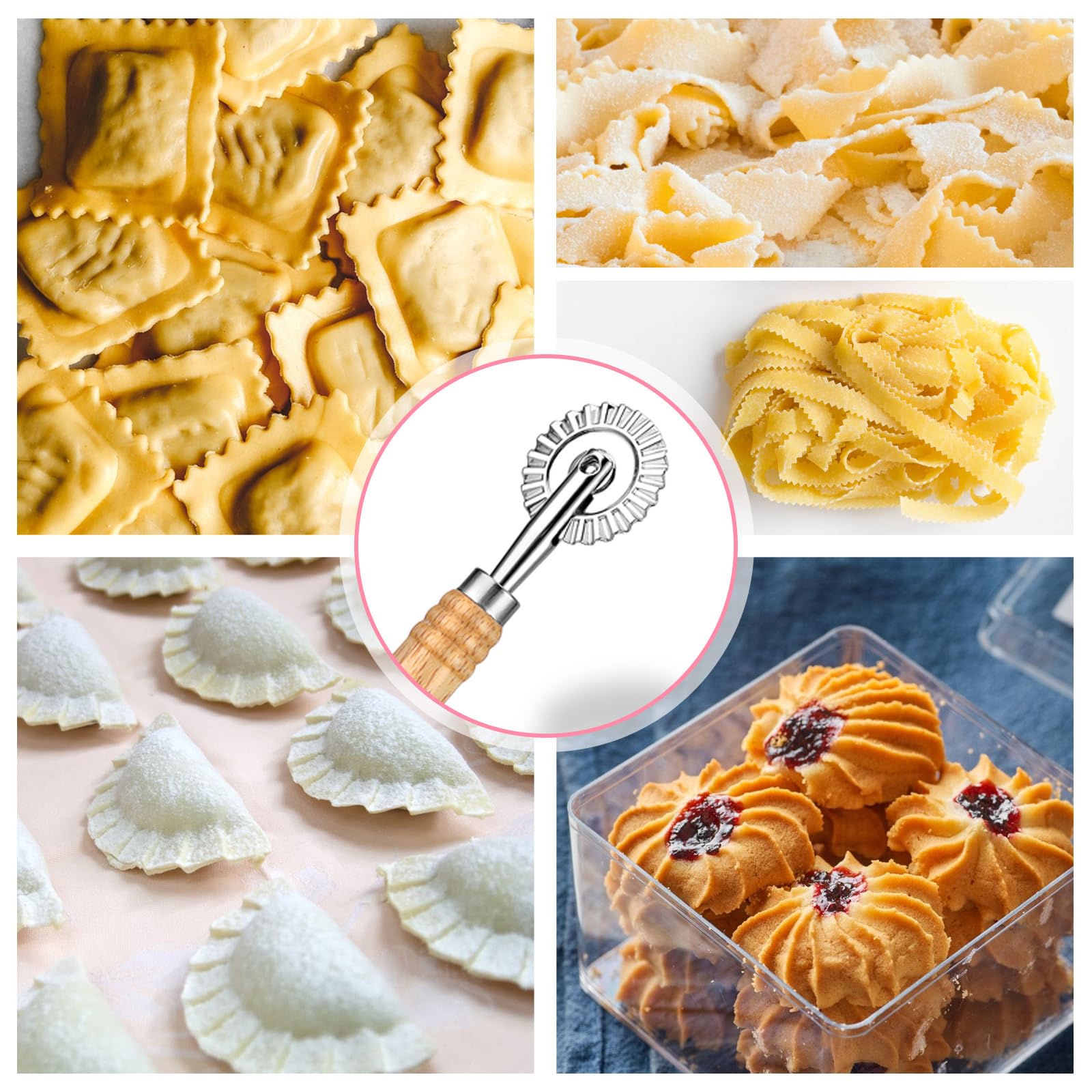 ROTELLA RULLO TAGLIAPASTA PER RAVIOLI TORTELLINI PASTA FRESCA SFOGLIA