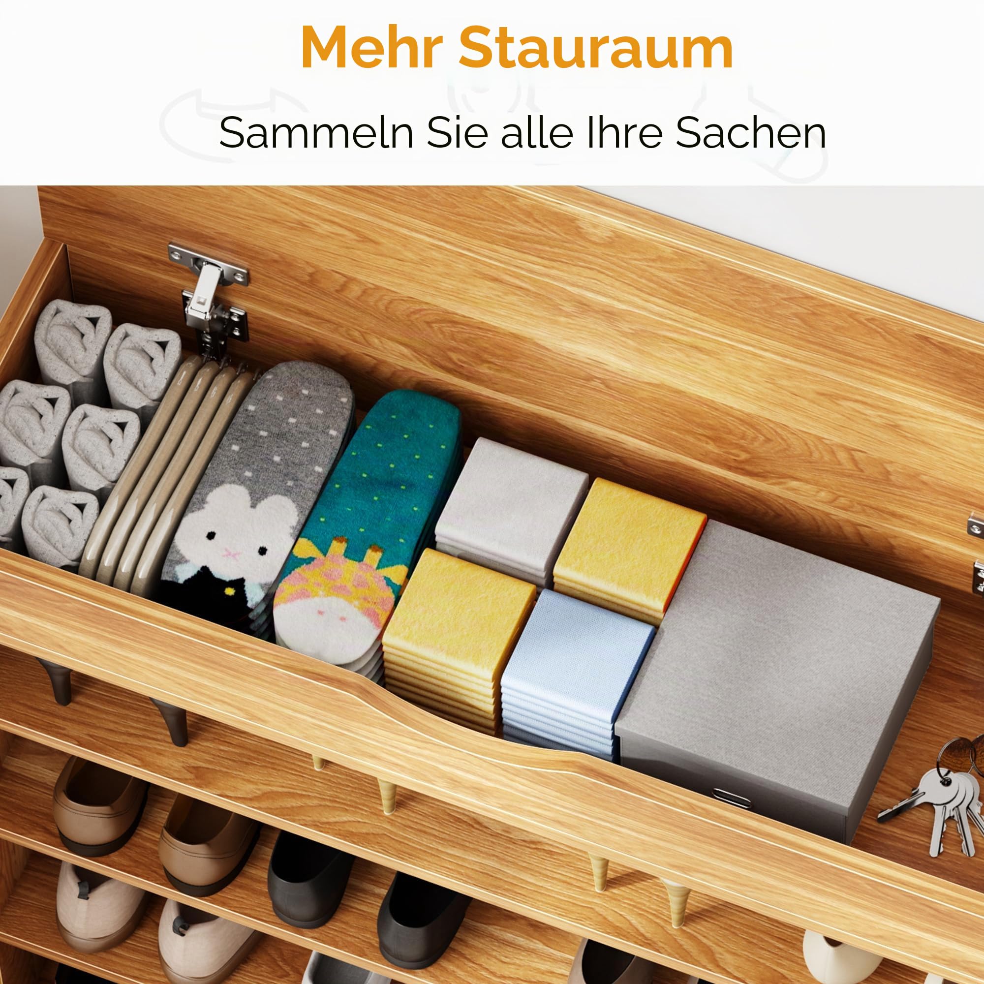 SDHYL Schuhregale Flur Schuhschrank Schmal mit 5 Ebenen 75 x 30 x 94 cm Schuhaufbewahrung Flur Organizer für Eingangsbereich, Diele, Treppenhaus, Wohnzimmer, Schlafzimmer Teck