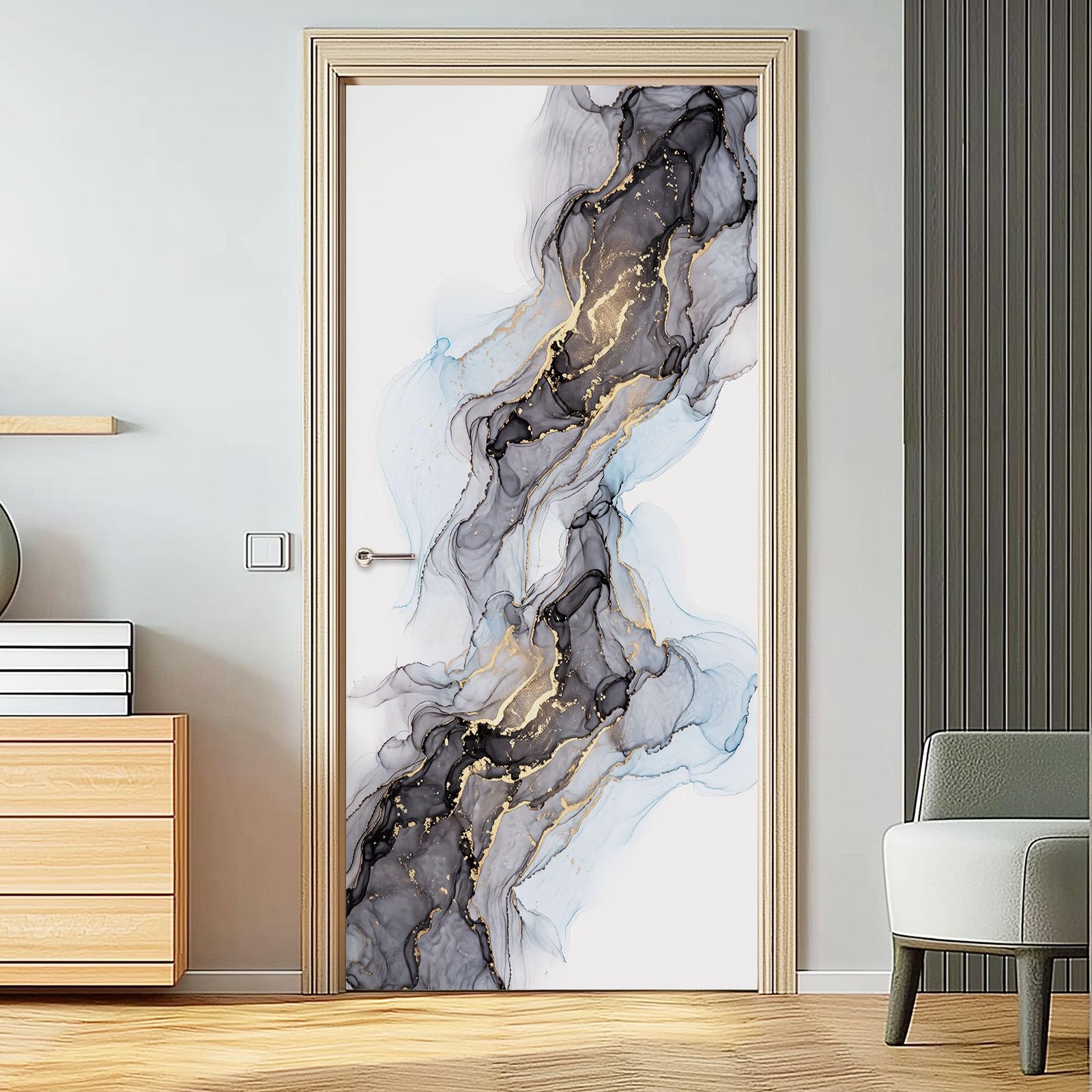 3D Türaufkleber Selbstklebend 95 x 215 cm Abstrakt Modern TürPoster