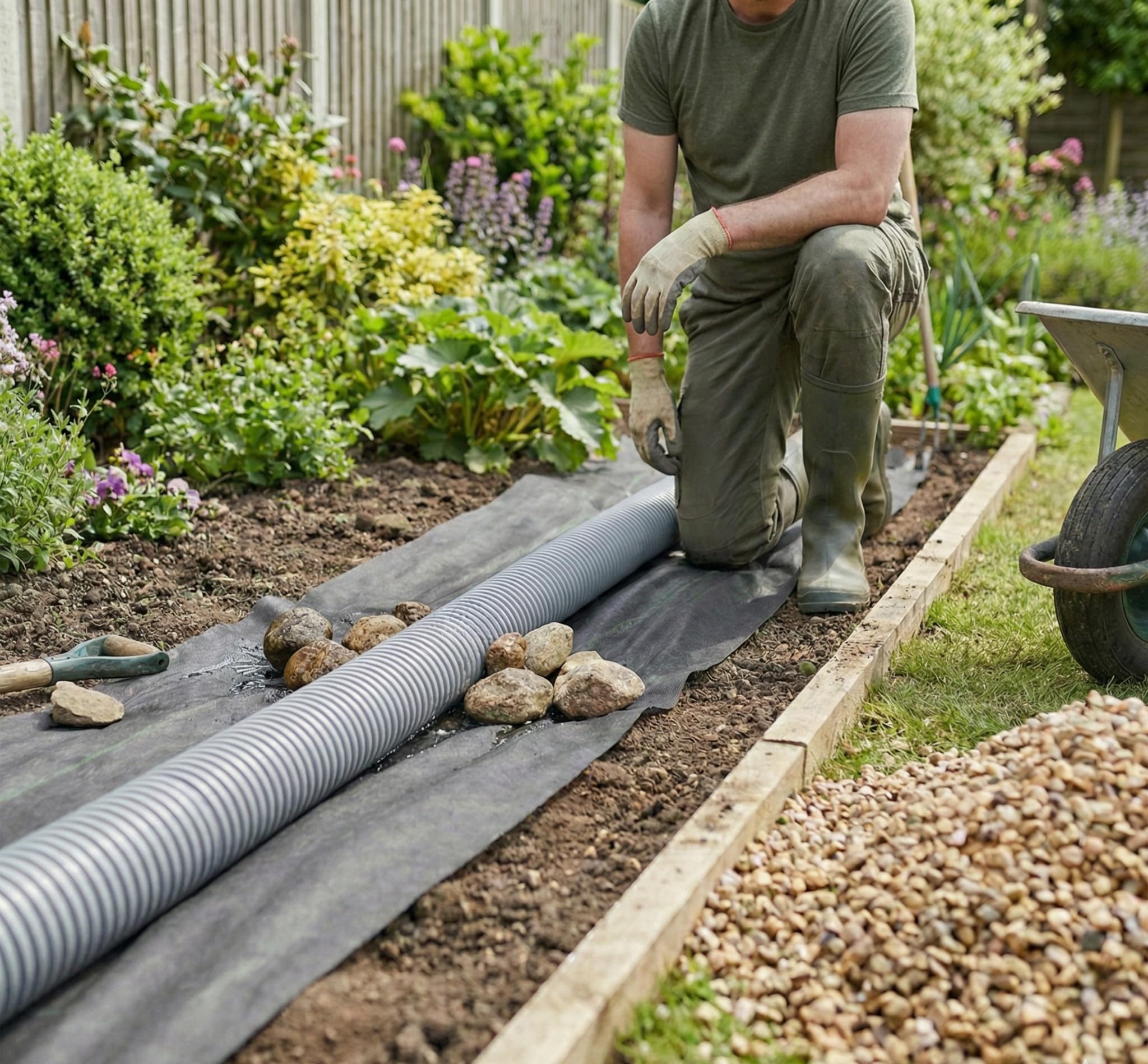 AFS Géotextile 120g/m² 20m x 0,5m Feutre de Jardin Anti-Mauvaises Herbes Drainage Filtration