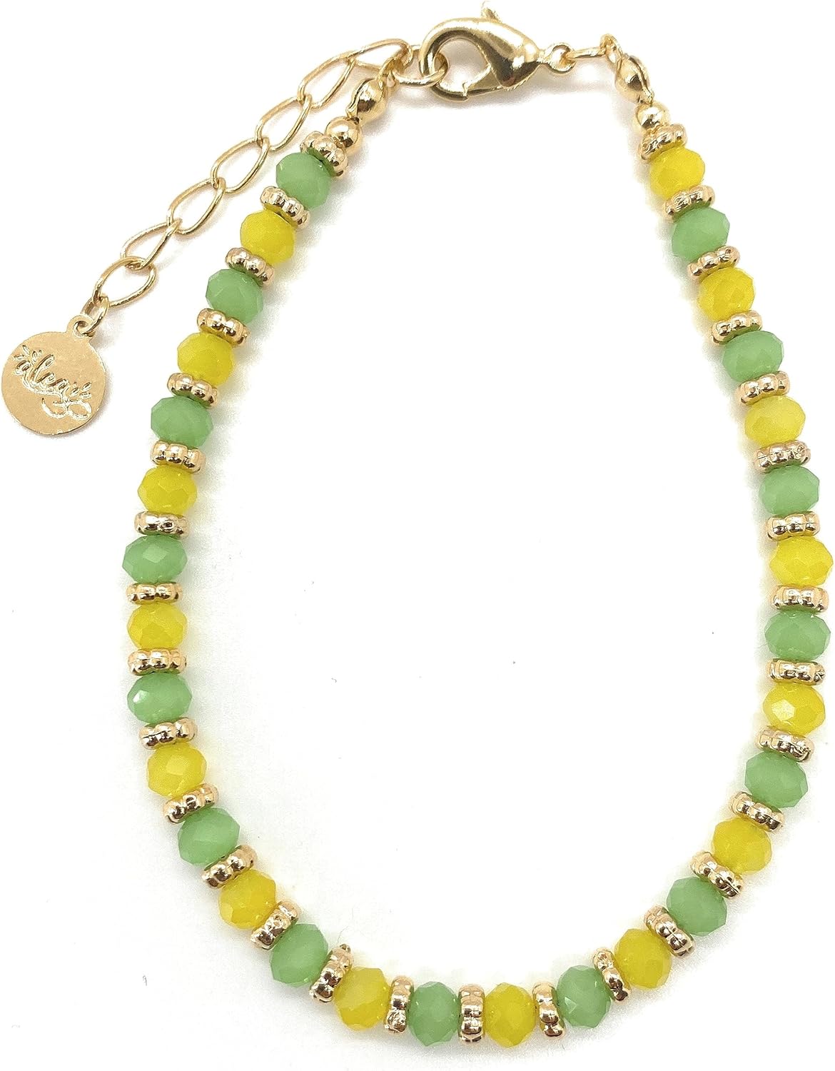 Green and Yellow Beaded Ide Babalawo Orula Bracelet for Adults Amulet Protection de Santeria Eleggua Ifa Oshun Religion Yoruba