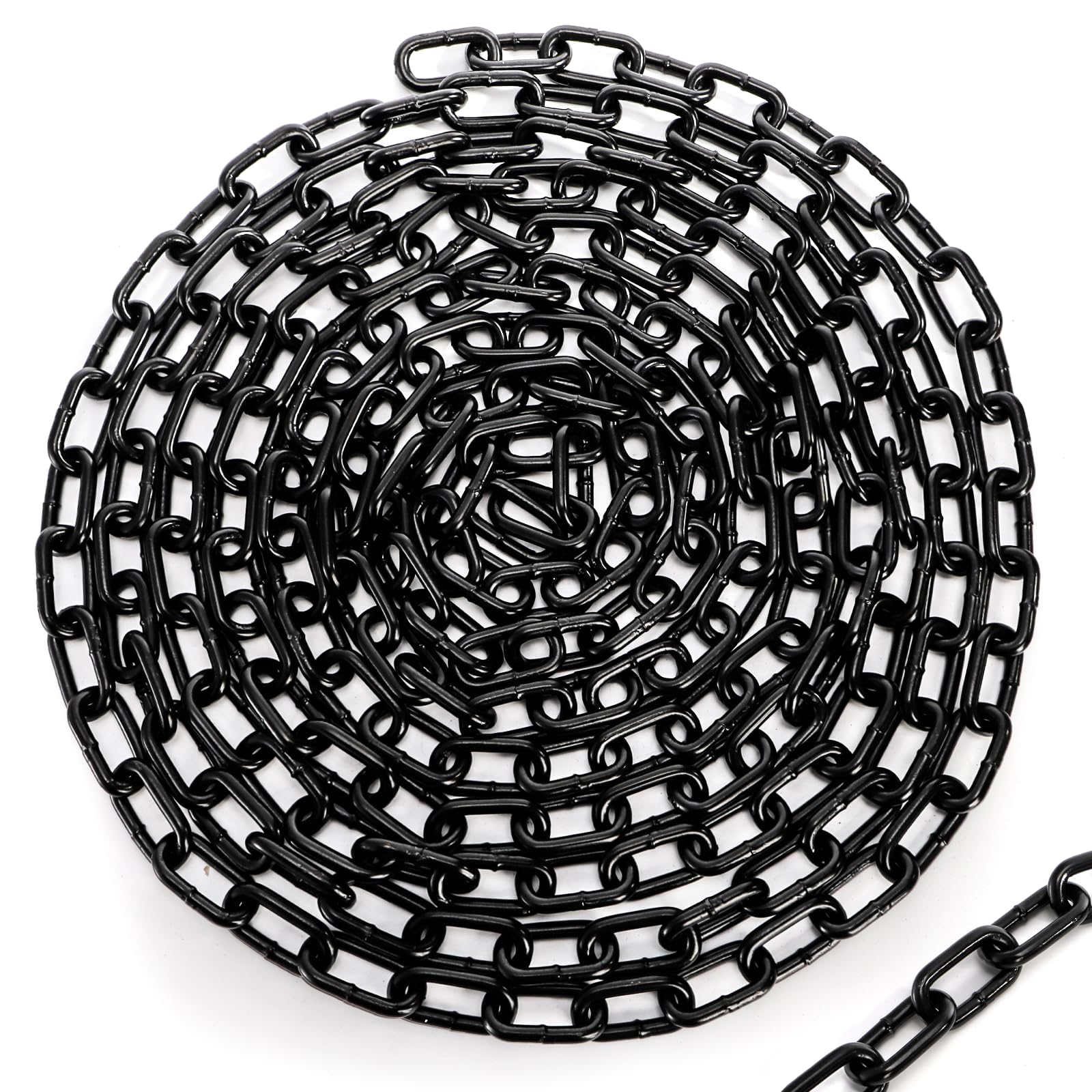 Goulifan Carbon Steel Chain Link, 4m 8mm Heavy Duty Chain Links, Black Steel Welded Link Chain for Lifting and Handling, Cargo Securement, As Anchor Chains for Safety Railings