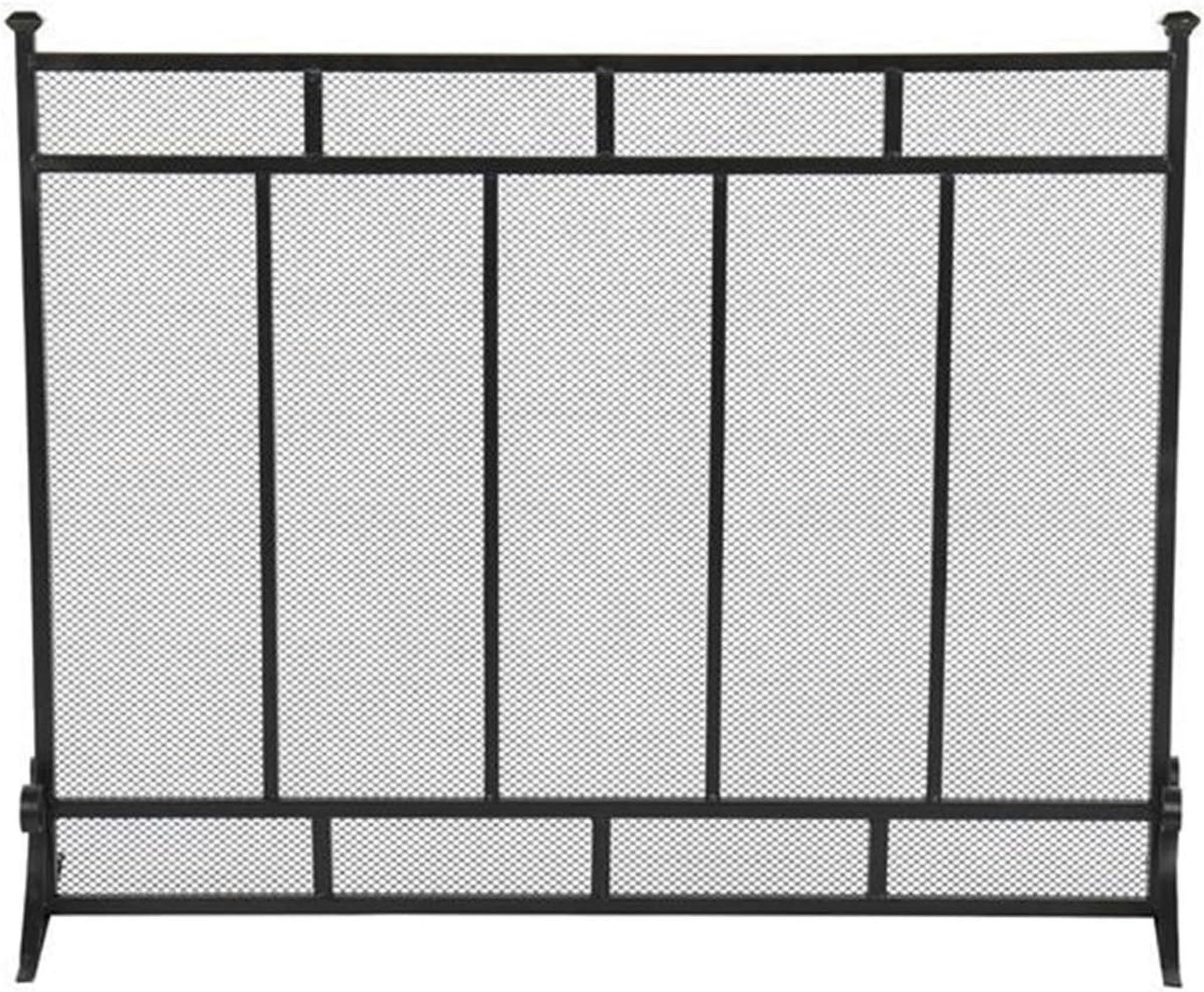 Pantalla para chimenea vertical con malla de hierro decorativa y cubierta de gran tamaño