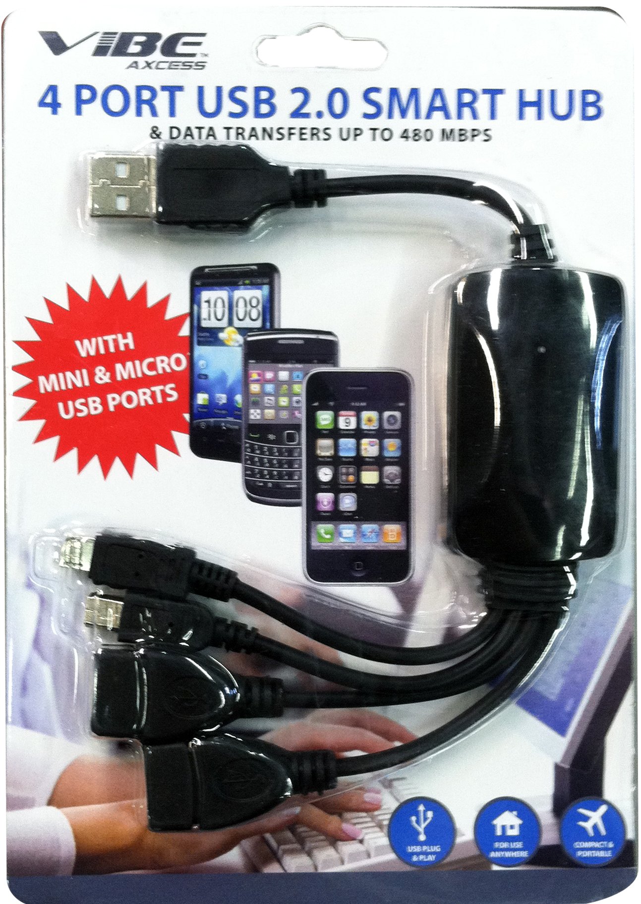 4 Port USB 2.0 Smart Hub (VA-4HB-MMU)